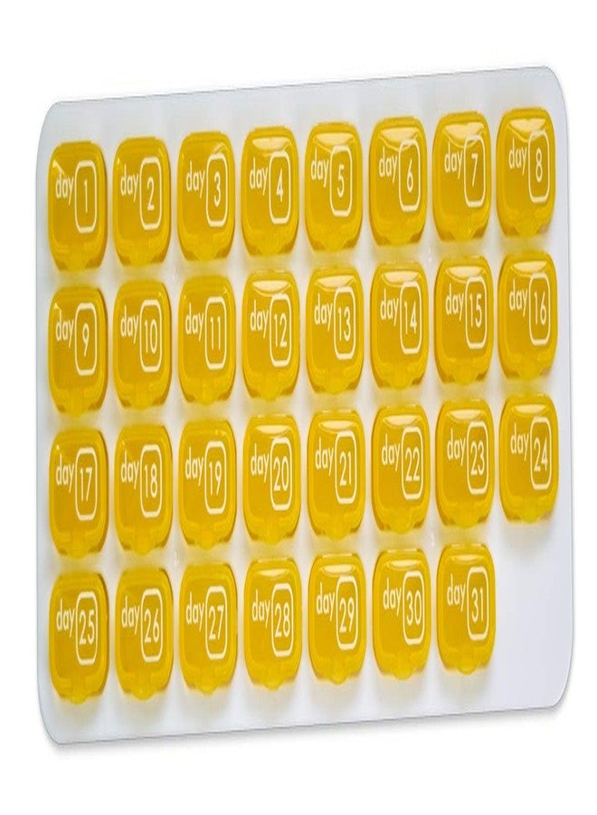 pill thing 31 Day Monthly Pill Pod Organizer for Easy Medication Management - Stay on Track with Daily Vitamin Supplement Med Boxes, Ready for Travel - Yellow - Image 1